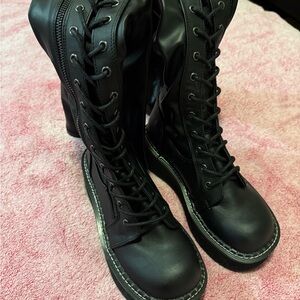 Demonia Black Knee High Rave Boots